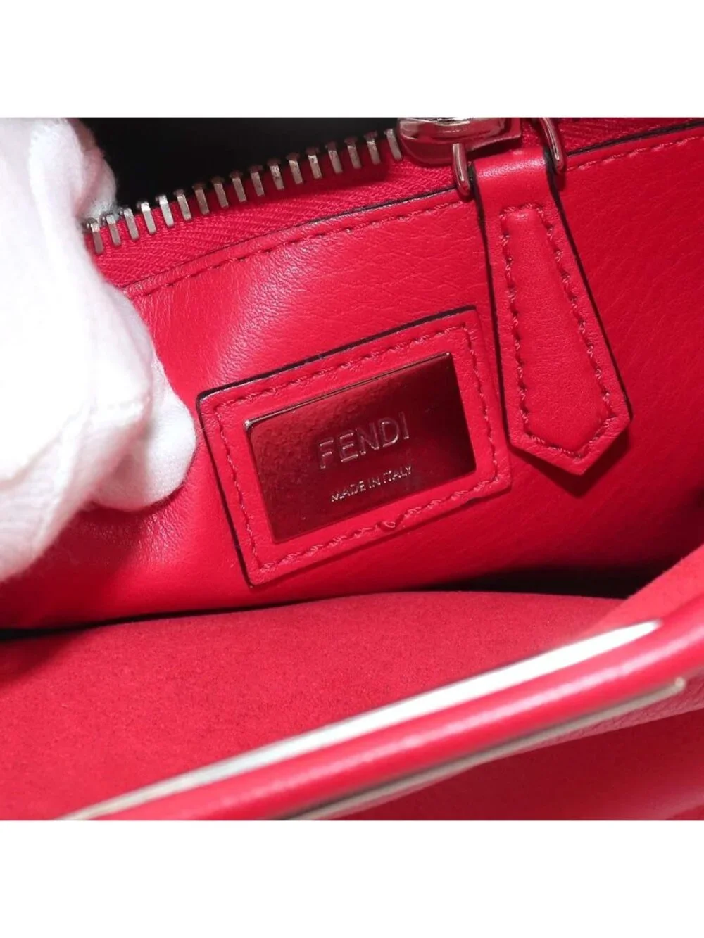 Fendi Peekaboo Shoulder Bag Leather Red Selleria